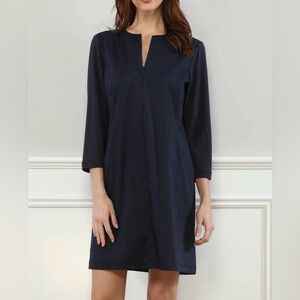 NWT Hinson Wu Navy Blue Women's Woven/Knit Combo Dress